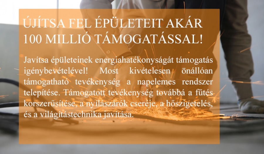 &Uacute;j&iacute;tsa fel &Eacute;p&uuml;leteit ak&aacute;r 100 Milli&oacute; t&aacute;mogat&aacute;ssal!