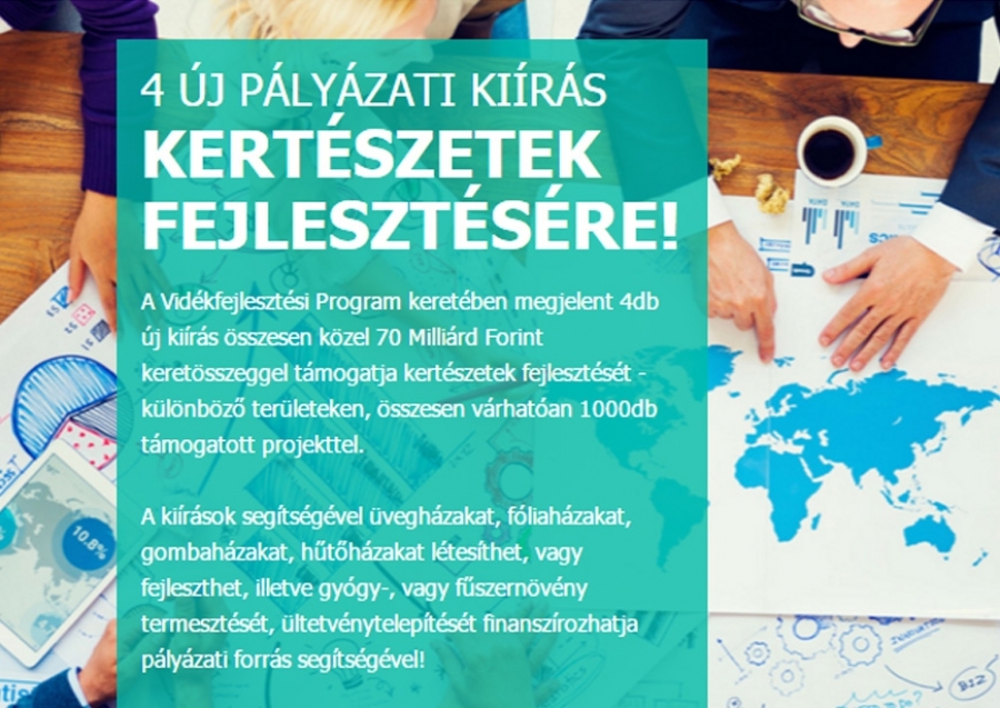 4 &uacute;j p&aacute;ly&aacute;zati ki&iacute;r&aacute;s kert&eacute;szetek fejleszt&eacute;s&eacute;re - 70Mrd keret&ouml;sszeggel