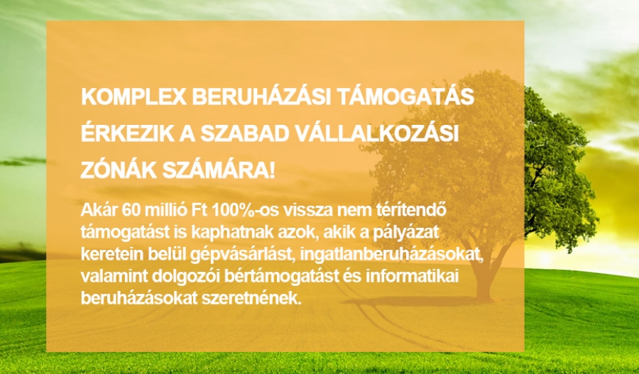 GINOP-1.2.9-20 - Komplex beruh&aacute;z&aacute;si t&aacute;mogat&aacute;s a h&aacute;tr&aacute;nyos helyzetű telep&uuml;l&eacute;seken műk&ouml;dő v&aacute;llalkoz&aacute;sok sz&aacute;m&aacute;ra!